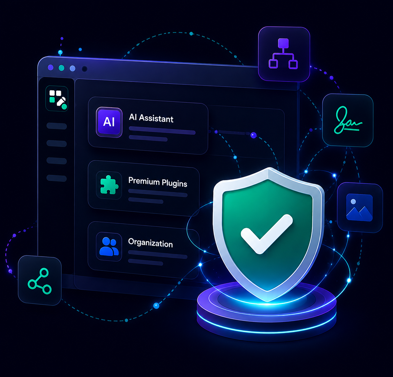 BlockWriteAI premium plugin trial security illustration