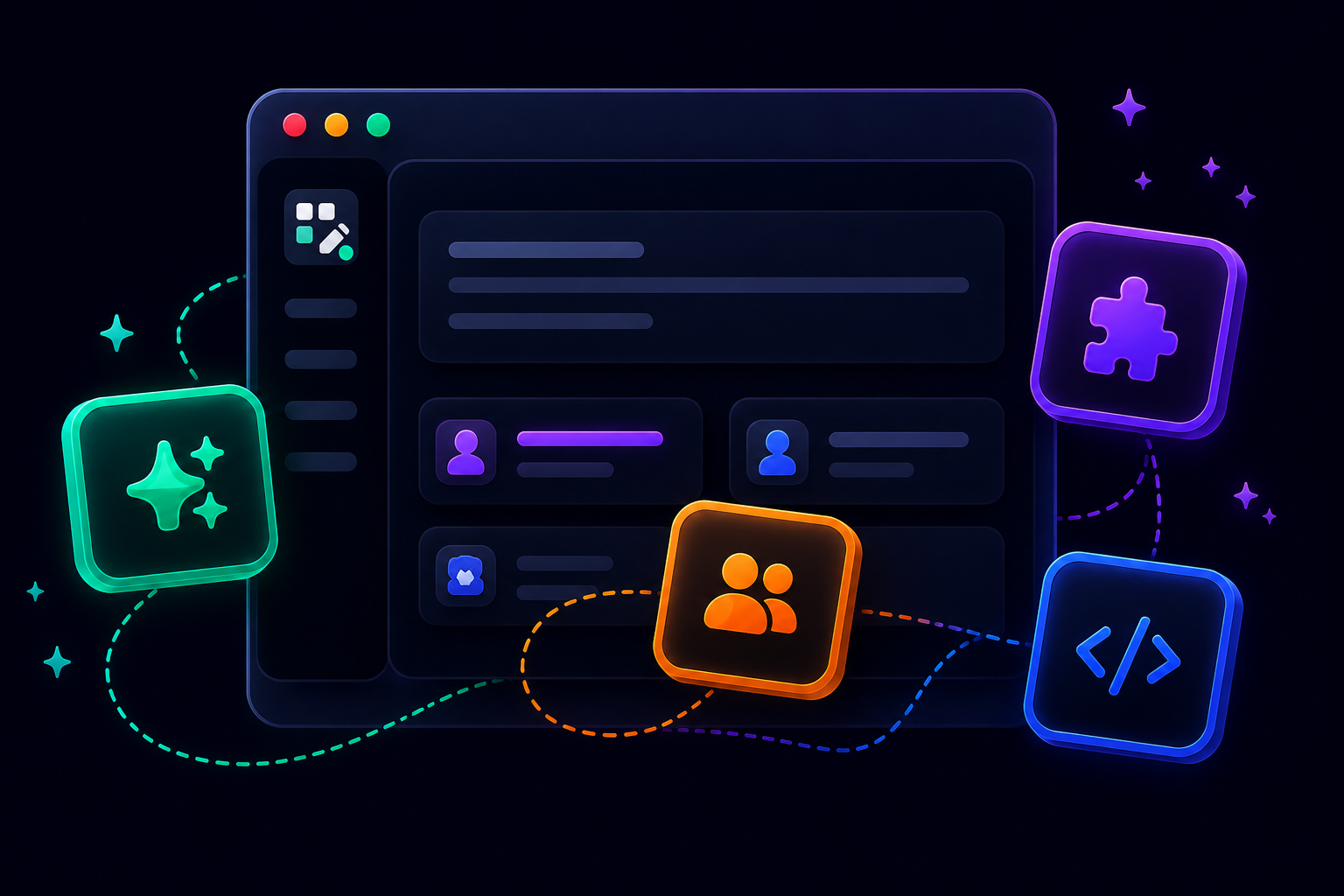 Dark mode premium trial features illustration