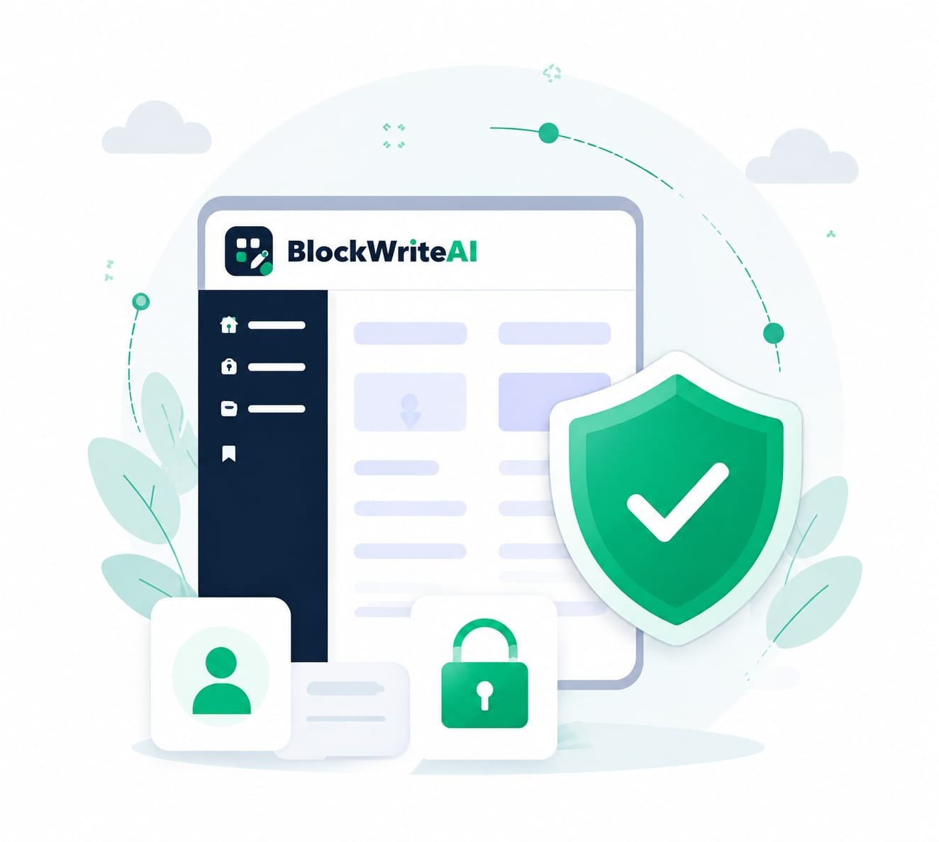 BlockWriteAI platform security illustration